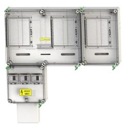   CSATÁRI PLAST PVT 7590 Á-V-H FM-K 1/3 fázisú kombinált villanyóra szekrény (N.+É+H) 80A földkábeles