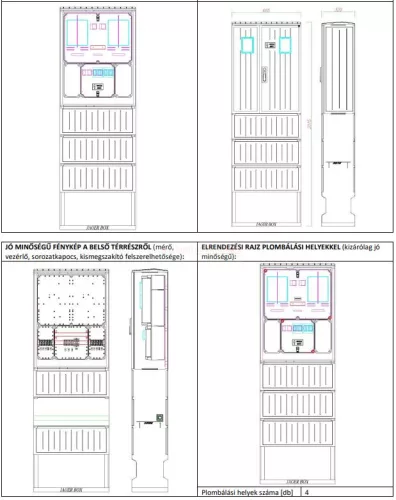 CSATÁRI PLAST PVT-K-L Á-V FM 1/3 fázisú villanyóra szekrény lábazattal (nappali+éjszakai) földkábeles