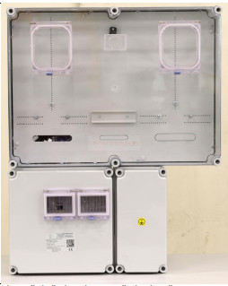 Csatári Plast 1/3F mérőszekrény 1xM63.80A+1xV32 szabadvezetékes 1-szintes 1 PVT 6075 Á-V Fm-SZ-U
