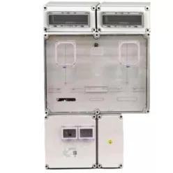   Csatári Plast PVT 6075 Á-V Fm-SZ ÁK-U 1/3 fázisú kombinált villanyóra szekrény (n+é) 80A szabadvezeték 2x12m