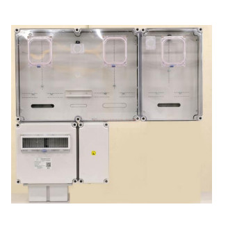 Csatári Plast 1/3F mérőszekrény 1xM63.80A+1xV32+1xH80A földkábeles 2 3M PVT 7590 Á-V-H Fm-K-U