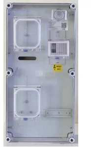 Csatári Plast 1F mérőszekrény társasházi M63A V32A 1-szintes 1-mérőhely 2 2M PVT 3060 Á-VÁ Fm-CS