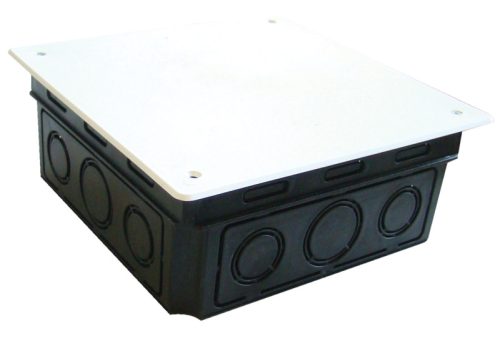 Perforált kötődoboz süllyesztett, négyzetes, fekete 100(116)×51.5mm