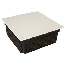   Perforált kötődoboz süllyesztett, négyzetes, fekete 150(166)×65.3mm