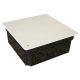 Perforált kötődoboz süllyesztett, négyzetes, fekete 150(166)×65.3mm