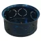 Perforált szerelvénydoboz süllyesztett, tetővel, fekete 72×36mm