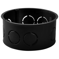 Perforált kötődoboz süllyesztett, sima, fekete 80×45mm