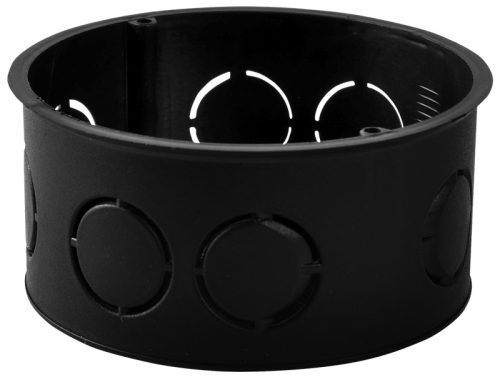 Perforált kötődoboz süllyesztett, sima, fekete 80×45mm