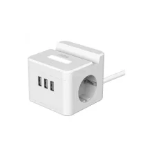   WinningStar - Kocka elosztó - 2-es + 3 x USB + beépített lámpa - 2 m