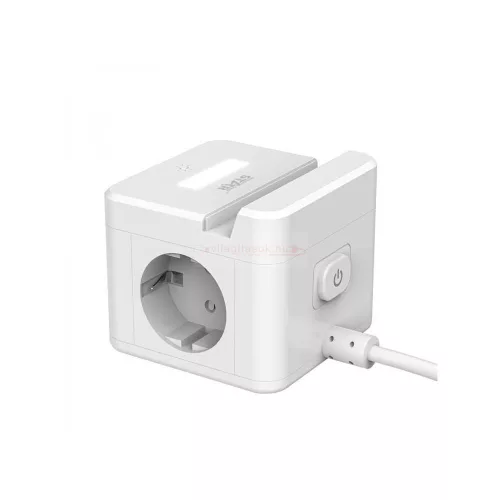 WinningStar - Kocka elosztó - 2-es + 3 x USB + beépített lámpa - 2 m
