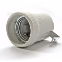 Porcelán foglalat E27 fém rögzítőfüllel