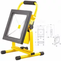   Led reflektor 30W hordozható akkumulátoros SLIM 1800lm, 12VDC, IP65, 6000K