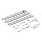 LED bútorvilágító 12V 3x1,5W 4000K 3x135lm, szabályozható fényerő, IP20 3 részes, 300x35x6,2mm, opál búrával, adapterrel, érintés nélkül kapcsolható