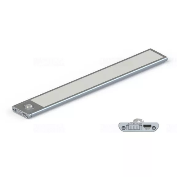 LED bútorvilágító akkumulátoros 1,5W 1100mAh 4000K 85lm, IP20, 300x40x9mm, mozgás- és fényérzékelővel, mágneses rögzítővel