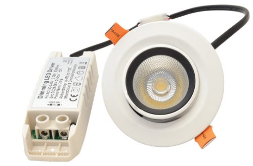 Beépíthető álmennyezeti LED lámpatest, forgatható 200-240VAC, 10 W, 800 lm, 4000 K, IP40, EEI=G