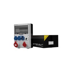   Szerelt ipari doboz installációval,250X360mm, 1X(5P16A)+ 1X(5P32A)+ 3X(2P+F), IP44, kismegszakítóval kapcsolóval