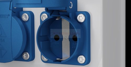 Szerelt ipari doboz installációval,250X360mm, 1X(5P16A)+ 1X(5P32A)+ 4X(2P+F), IP44, kismegszakítóval