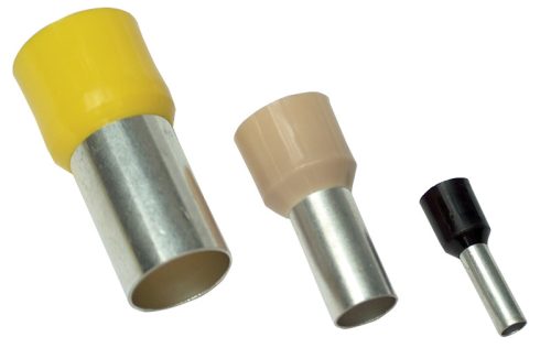 Szigetelt (PA6.6) érvéghüvely 1,5mm2, L=16,4mm, ónozott elektrolitréz, piros