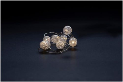 Entac karácsonyi füzér áttetsző műanyag golyó meleg fehér 10LED