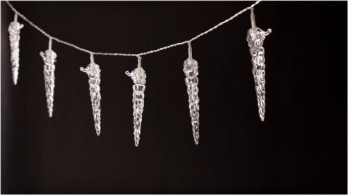 Entac karácsonyi füzér műanyag jégcsap 11cm 10LED