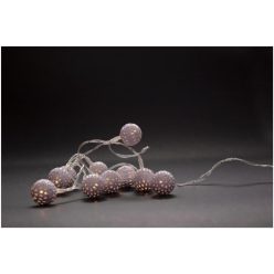 Entac karácsonyi füzér fém golyó meleg fehér 10LED