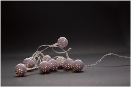 Entac karácsonyi füzér fém golyó meleg fehér 10LED