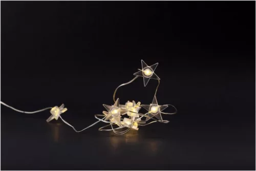 Entac karácsonyi műanyag füzér csillag beltéri 10LED meleg fehér