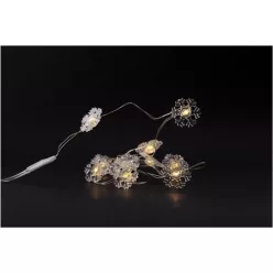   Entac karácsonyi műanyag füzér hópehely beltéri 10LED meleg fehér