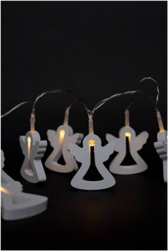 Entac karácsonyi füzér fa angyalka meleg fehér 10LED