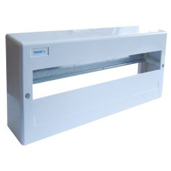   Falon kívüli elosztódoboz, ajtó nélkül, N/PE sínnel 18 Modul