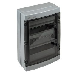   Falon kívüli elosztódoboz, átlátszó ajtóval, N/PE sínnel