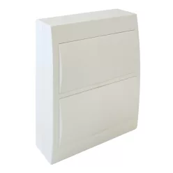   Falon kívüli elosztódoboz, fehér ajtóval, N/PE sínnel 24 Modul