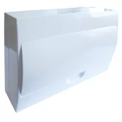   Falon kívüli elosztódoboz, fehér ajtóval, N/PE sínnel 18 Modul