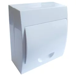 Falon kívüli elosztódoboz, fehér ajtóval, N/PE sínnel