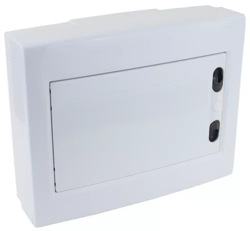 Falon kívüli elosztódoboz, fehér-sík ajtóval, NPE nélkül 12 Modul