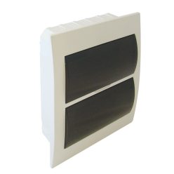   Süllyesztett elosztódoboz, 2x12 modulos, füstszínű ajtóval, N/PE sínnel