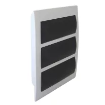   Süllyesztett elosztódoboz, 3x14 Modulos, füstszínű ajtóval, N/PE sínnel