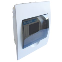   Süllyesztett elosztódoboz, 6 Modulos, füstszínű ajtóval, N/PE sínnel