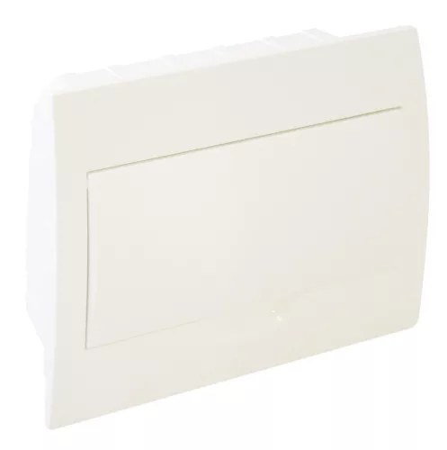 Süllyesztett elosztódoboz, 12 modulos,  fehér ajtóval, N/PE sínnel