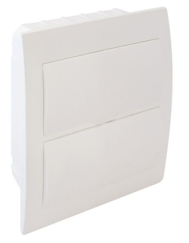 Süllyesztett elosztódoboz,12 Modulos fehér ajtóval, N/PE sínnel