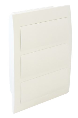 Süllyesztett elosztódoboz, 14 Modulos fehér ajtóval, N/PE sínnel