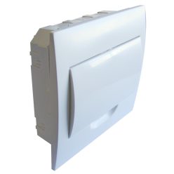   Süllyesztett elosztódoboz, 8 Modulos, fehér ajtóval, N/PE sínnel