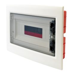   Süllyesztett elosztódoboz, 12 modulos, füstszínű-sík ajtóval, NPE nélkül