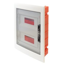   Süllyesztett elosztódoboz,2x12 modulos, füstszínű-sík ajtóval, NPE nélkül