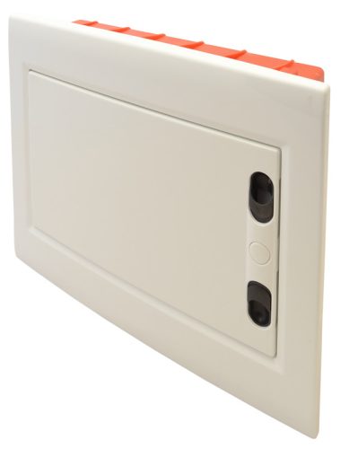 Süllyesztett elosztódoboz, 12 Modulos, fehér-sík ajtóval, NPE nélkül