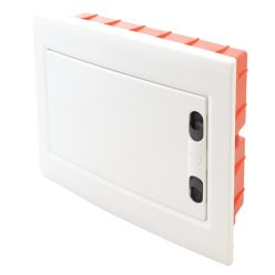   Süllyesztett elosztódoboz, 8 Modulos, fehér-sík ajtóval, NPE nélkül