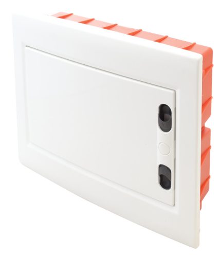 Süllyesztett elosztódoboz, 8 Modulos, fehér-sík ajtóval, NPE nélkül