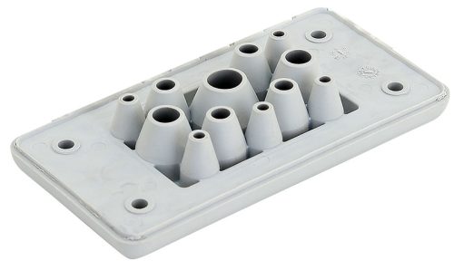 Elosztószekrény kábelbevezető,gumi, 12db kábelhez