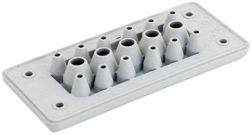 Elosztószekrény kábelbevezető,gumi, 17db kábelhez