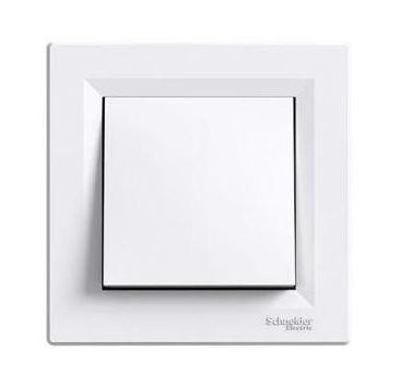 Schneider Asfora Kapcsoló, egy pólusú, kültéri, komplett, fehér